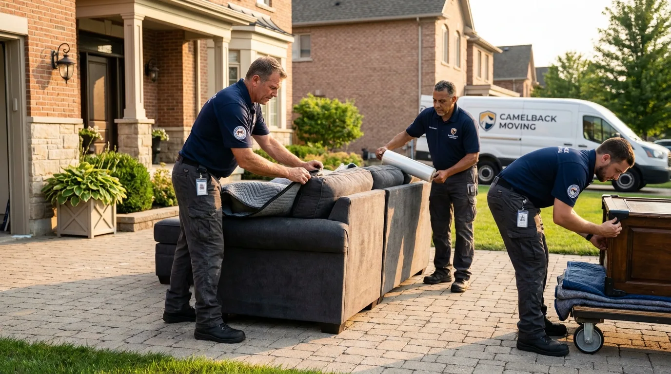 Large estate moving crew wrapping furniture in Monticello, GA